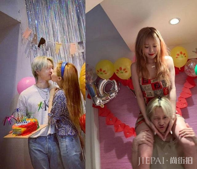 金泫雅晒庆生照开心得像孩子,与金晓钟上演花式比心被调侃像父女