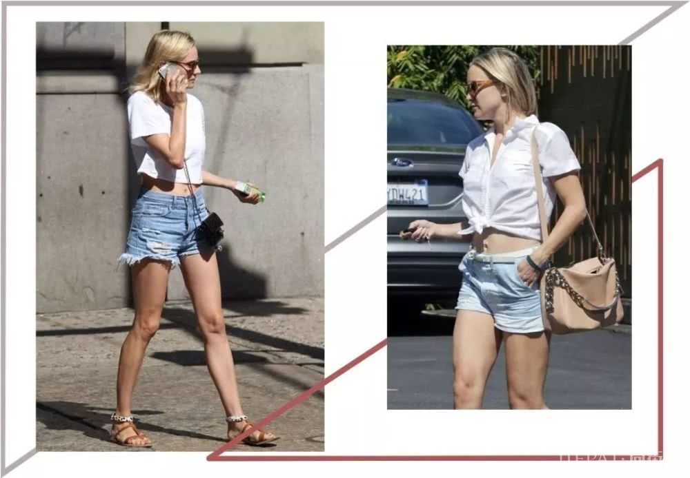 短上衣搭配高腰下装显瘦5斤显高10公分