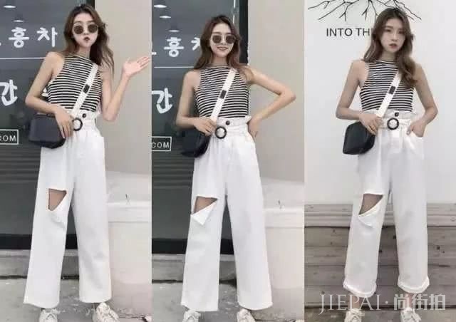 阔腿裤搭配T恤，夏季永不过时的搭配，洋气又好看！