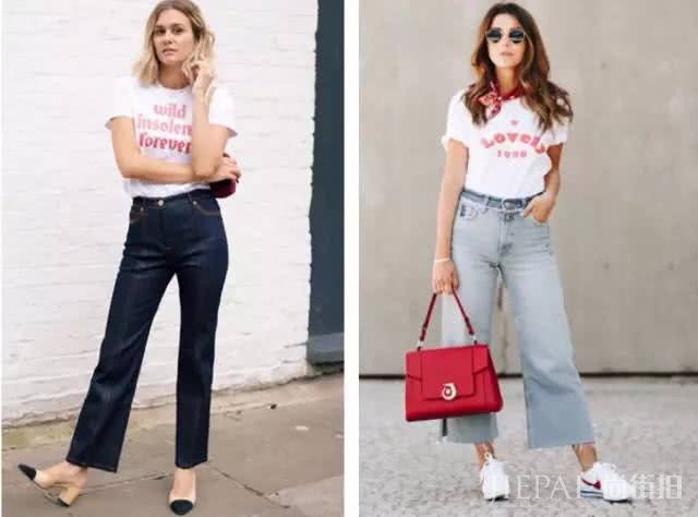T恤搭配阔腿裤,2019最省事的时尚套路