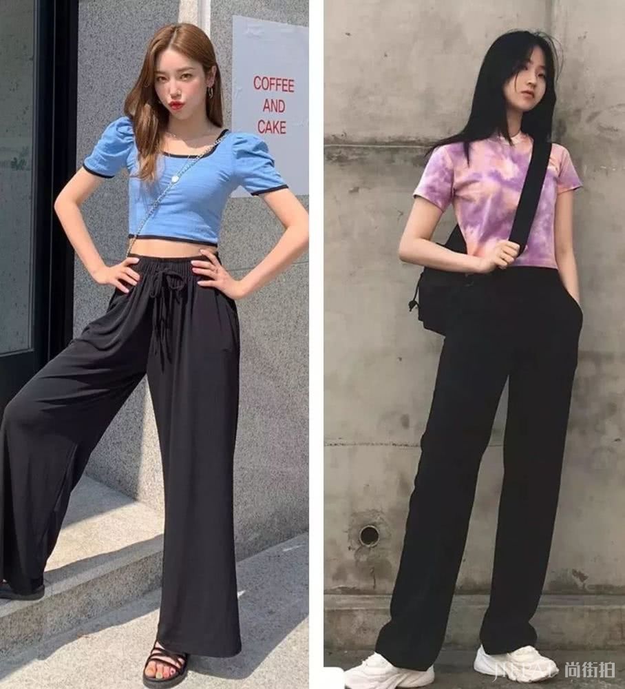 短上衣搭配高腰下装显瘦5斤显高10公分