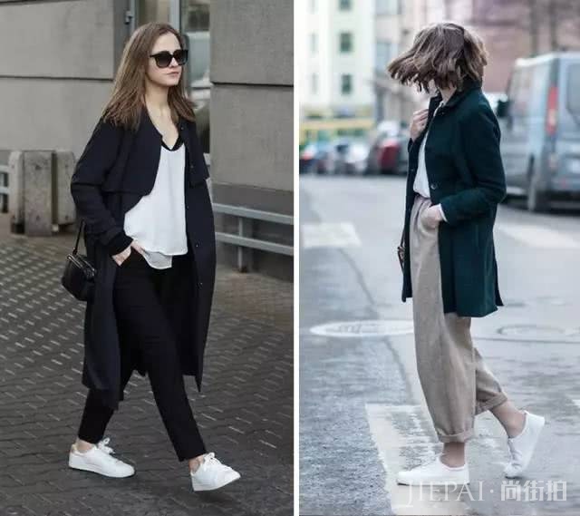 白T恤+小白鞋，搭配起来这么好看！