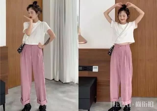 阔腿裤搭配T恤，夏季永不过时的搭配，洋气又好看！