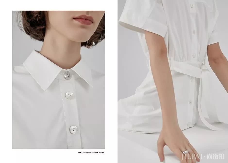 衬衫搭配大裙摆显高还显瘦,气质满分