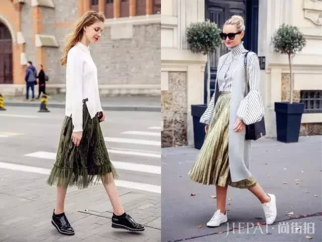 欧美街拍 穿衣打扮用2种颜色搭一起，让你美一整天