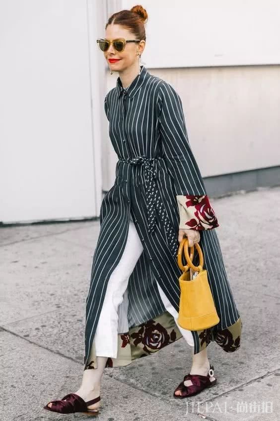 衬衫搭配大裙摆显高还显瘦,气质满分