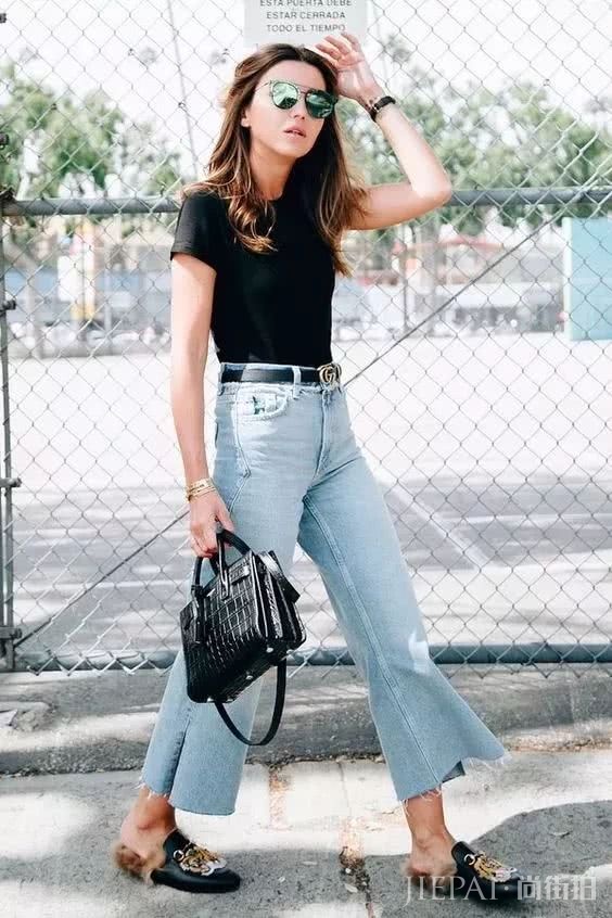 T恤搭配阔腿裤,2019最省事的时尚套路