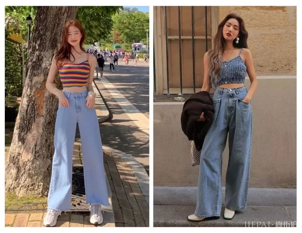 短上衣搭配高腰下装显瘦5斤显高10公分