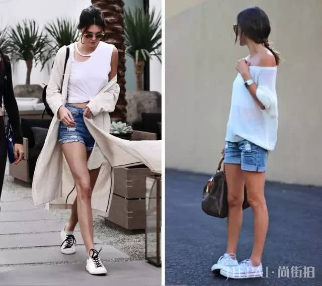 白T恤+小白鞋，搭配起来这么好看！