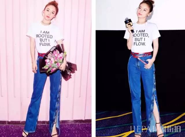 T恤搭配阔腿裤,2019最省事的时尚套路