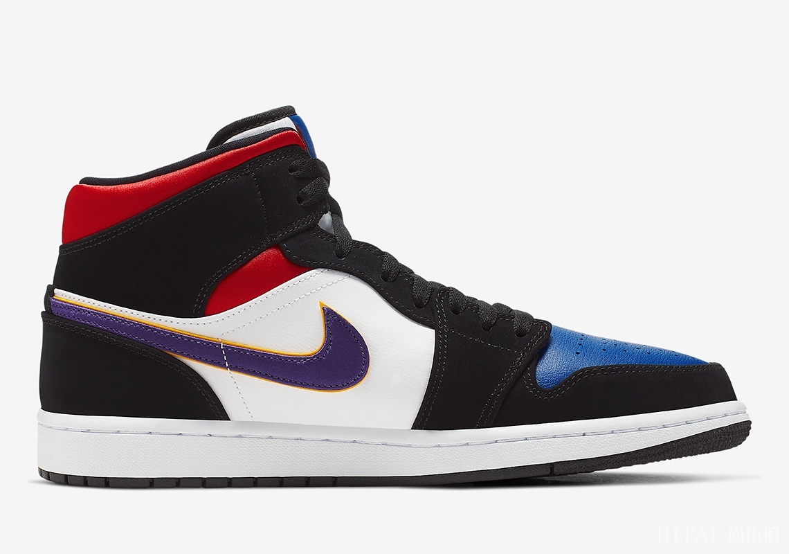 皇家蓝+湖人紫金！这双Air Jordan 1 Mid “What The” 配色厉害了！