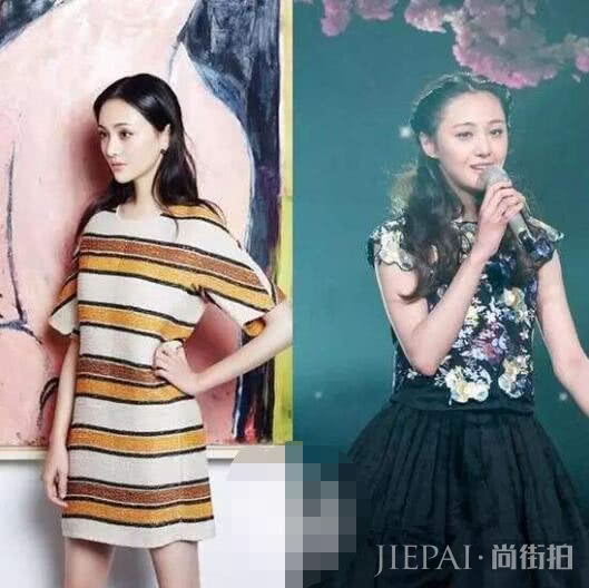 郑爽印花衬衫配短裙甜美又清新,生图太好看了吧