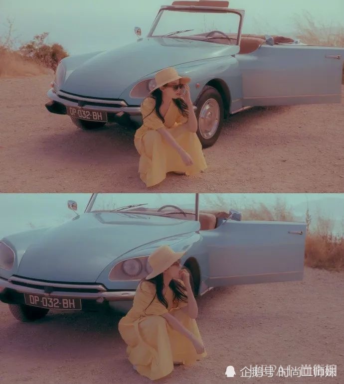 刘亦菲穿黄色连衣裙玩港风,洒脱优雅至极