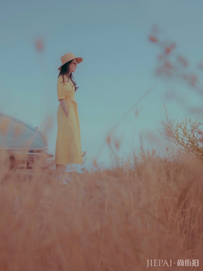 刘亦菲摩纳哥旅行照,一身鹅黄色长裙美到窒息