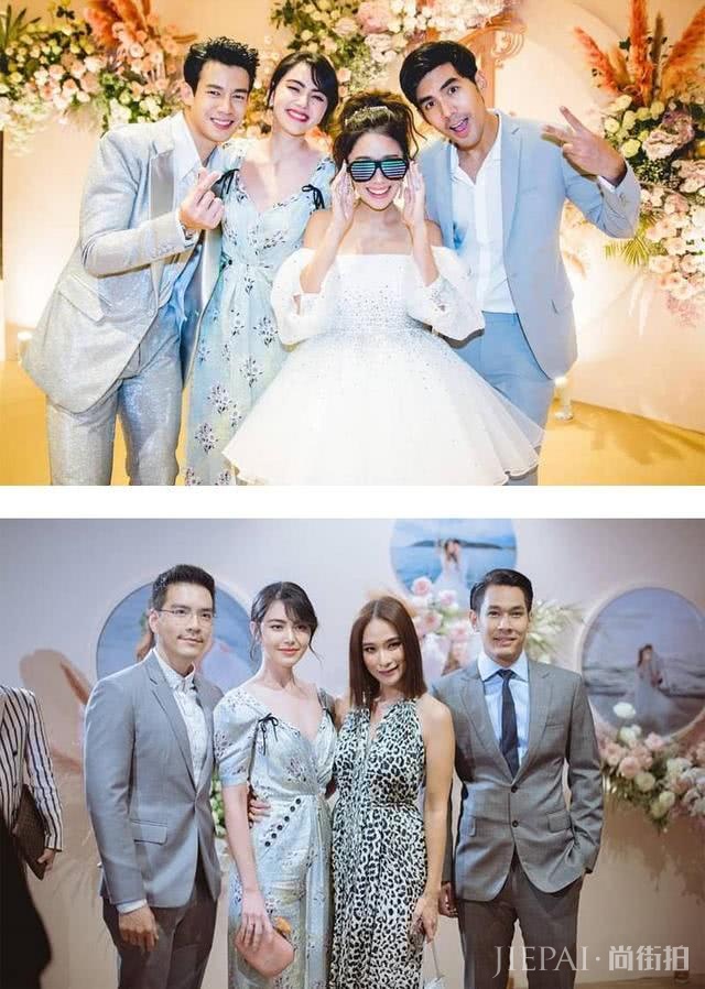 泰国女星Mai穿印花裙参加好友婚礼,优雅气质抢尽新娘风头