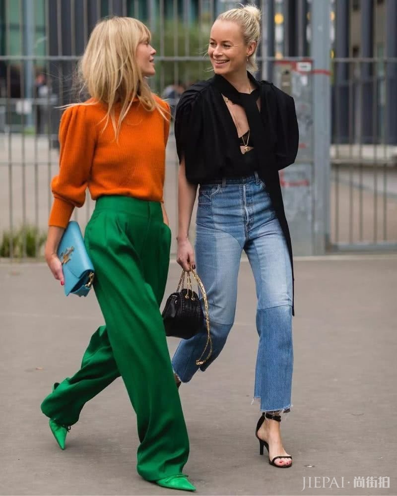 欧美街拍 阔腿裤穿不好罪魁祸首可能因为这五双鞋