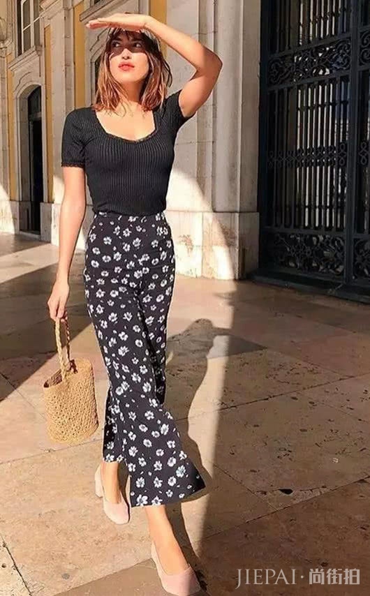 想要惬意过暑假？学刘诗诗江疏影穿T恤，针织面料更柔软