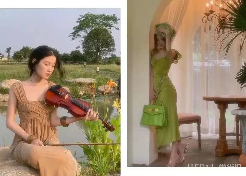 纯色桔梗裙知性美中带着着贵气，成熟女人味尽显