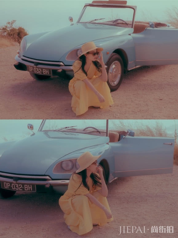 刘亦菲摩纳哥旅行照,一身鹅黄色长裙美到窒息