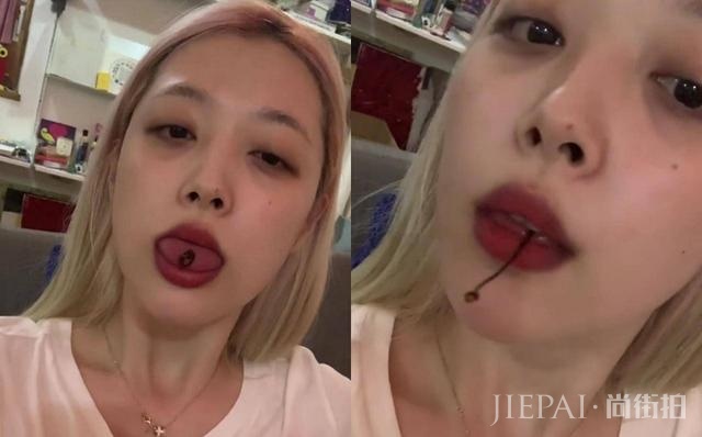 崔雪莉用舌头给樱桃梗打结,网友赞其不仅人长得好看,舌头还灵活