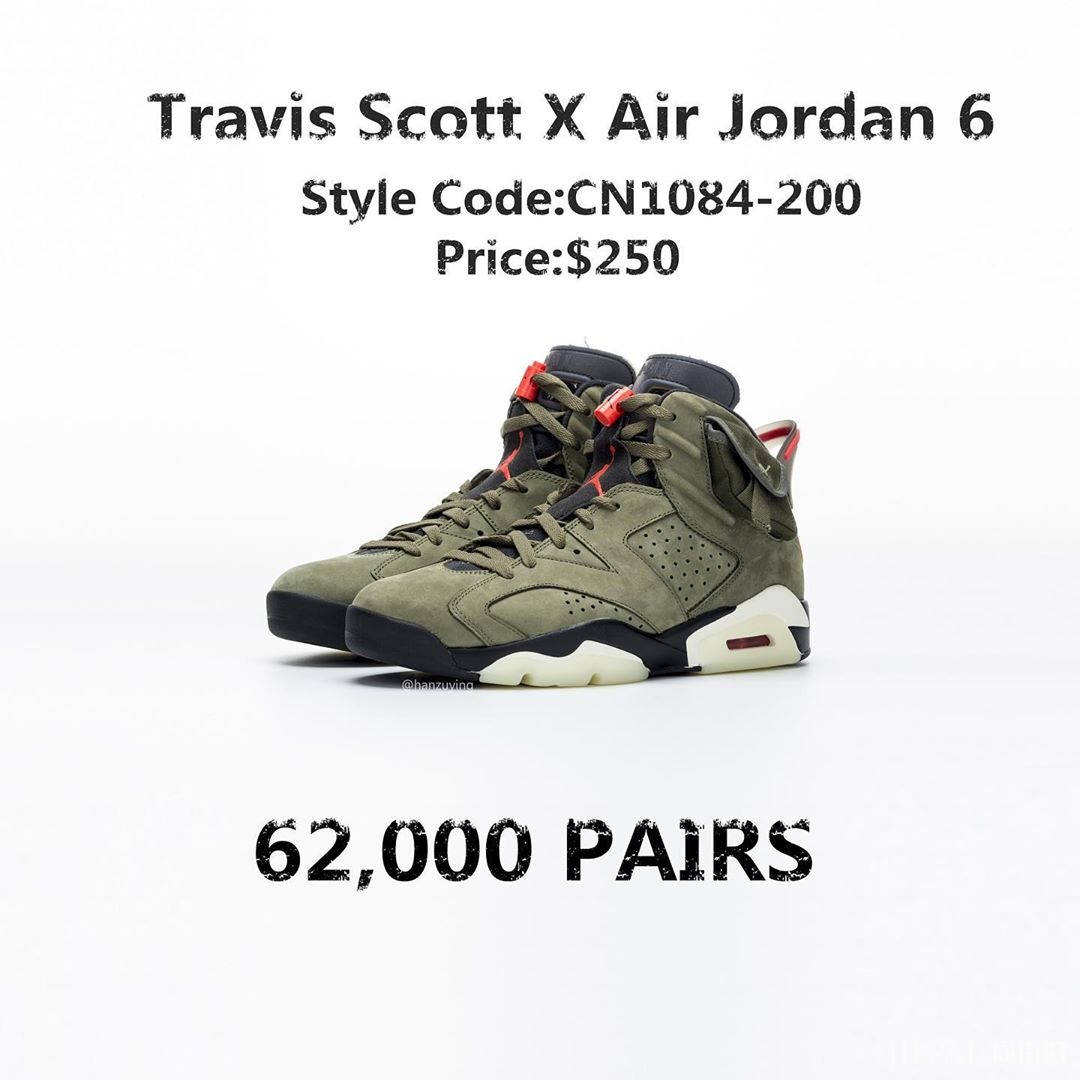 Travis Scott x Air Jordan 6上脚一览,这次一定冲!