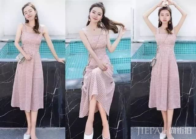 夏季最流行的5款粉色连衣裙，搭配一双平底鞋看着就少女