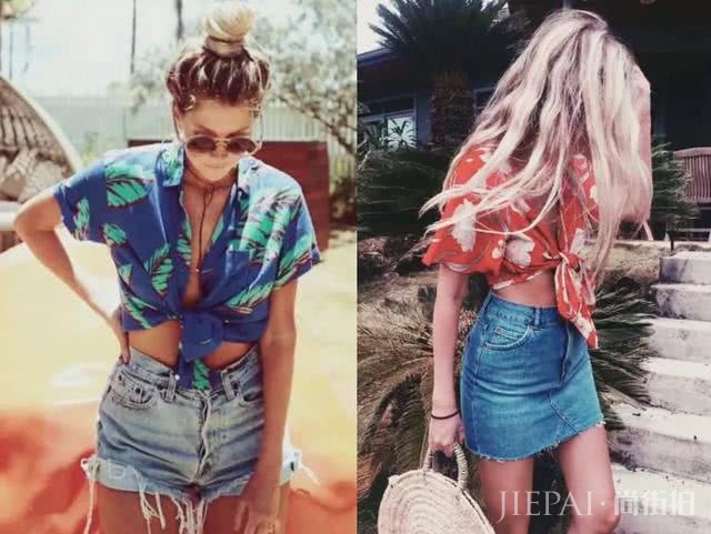 夏日海边度假穿搭,碎花裙花衬衫无袖上衣,清凉时尚拍照好看