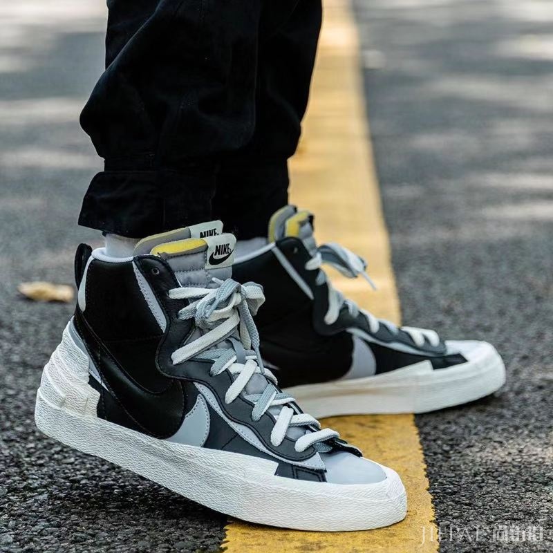 发售日期终于确定了!黑灰 Sacai x Nike Blazer Mid 上脚图再次来袭!