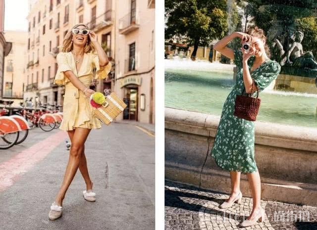 穿上显瘦的V领连衣裙，用这些设计搭配细节才能修身