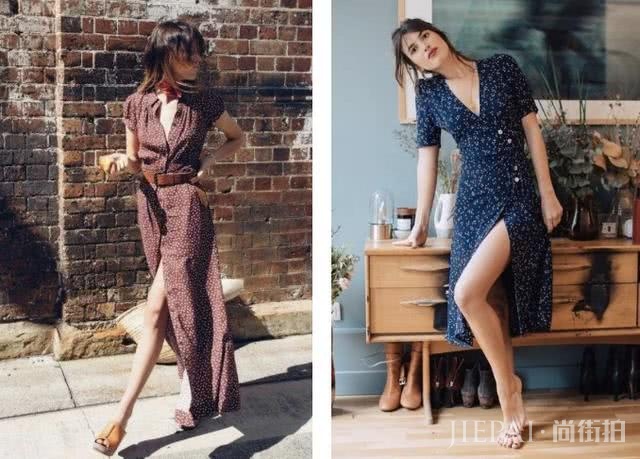 穿上显瘦的V领连衣裙，用这些设计搭配细节才能修身