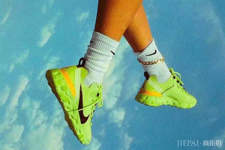 荧光绿加持!这双 React Element 55 联名新品有点好看!