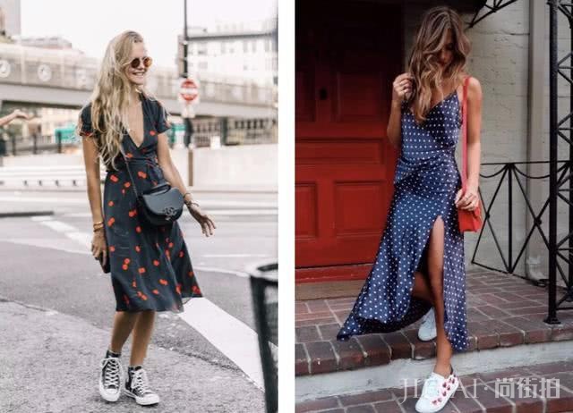 穿上显瘦的V领连衣裙，用这些设计搭配细节才能修身