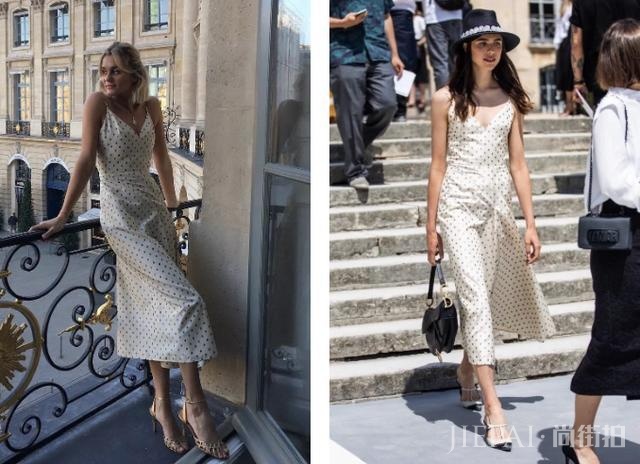 穿上显瘦的V领连衣裙，用这些设计搭配细节才能修身