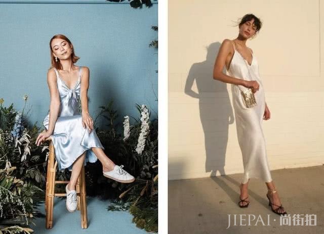 穿上显瘦的V领连衣裙，用这些设计搭配细节才能修身