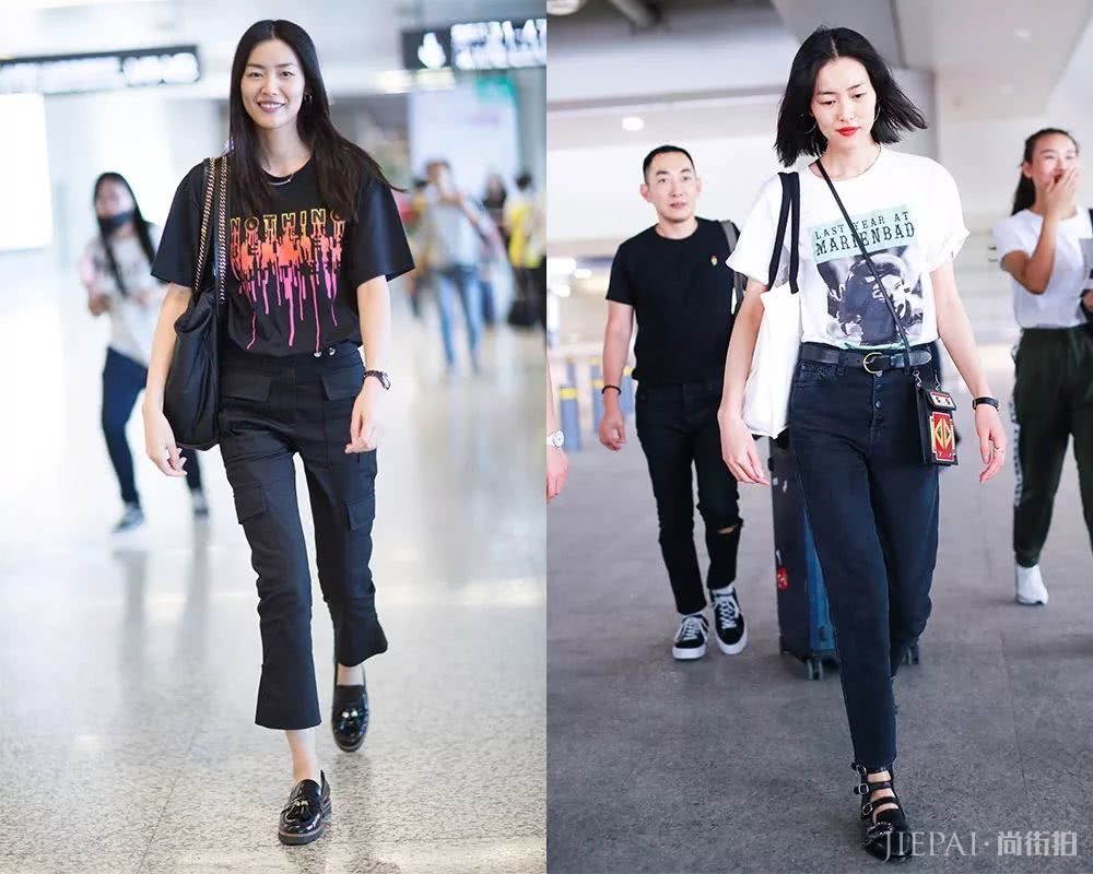 刘雯私服里出镜率最高的三种风格短袖,就这么穿了