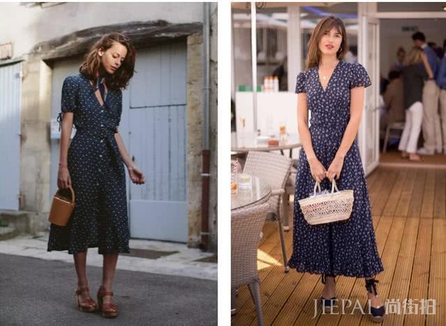 穿上显瘦的V领连衣裙，用这些设计搭配细节才能修身