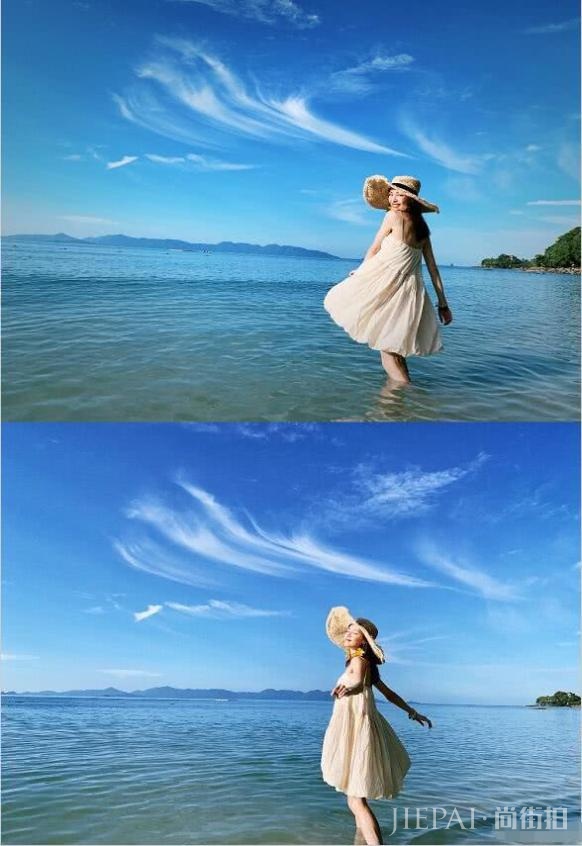 李现前女友钟楚曦晒沙滩美照,公主裙配草帽大秀美腿身材火辣