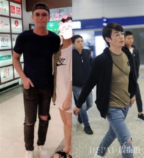 霍建华近日被粉丝认出,网友发现难道男星都逃不出“赵本山定律”