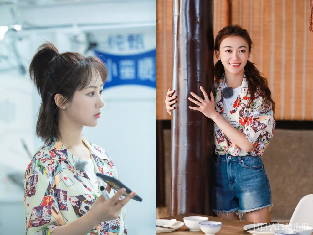 杨紫穿“扑克牌”衬衫搭配长裤,和吴谨言撞衣赢了