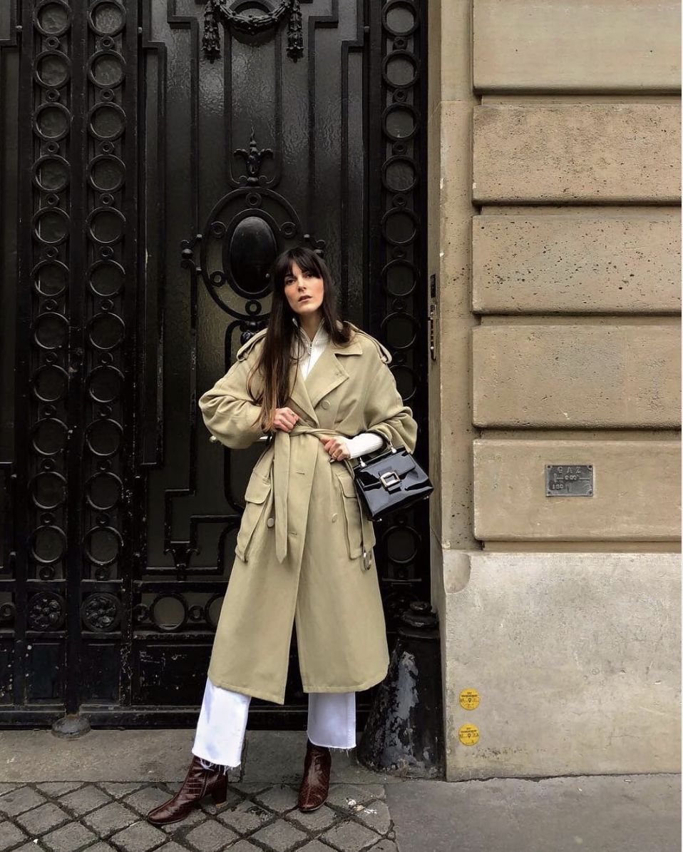 风衣搭配阔腿裤,今秋街拍最潮百搭cp!!!