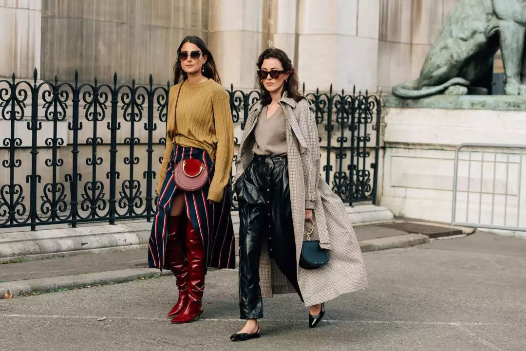 风衣搭配阔腿裤,今秋街拍最潮百搭cp!!!