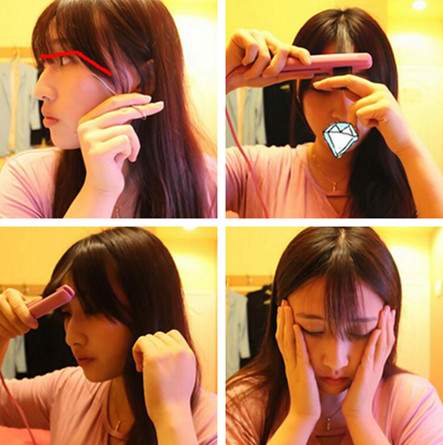 厚刘海三步变空气刘海 三步不行的话就四步