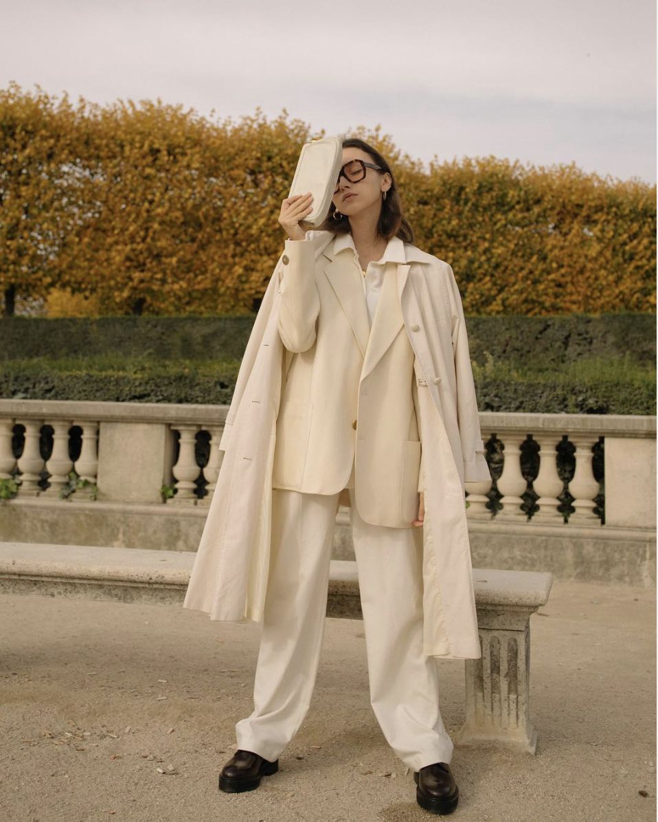 风衣搭配阔腿裤,今秋街拍最潮百搭cp!!!