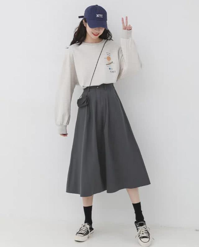 大摆半身裙,给秋天增添仙气感