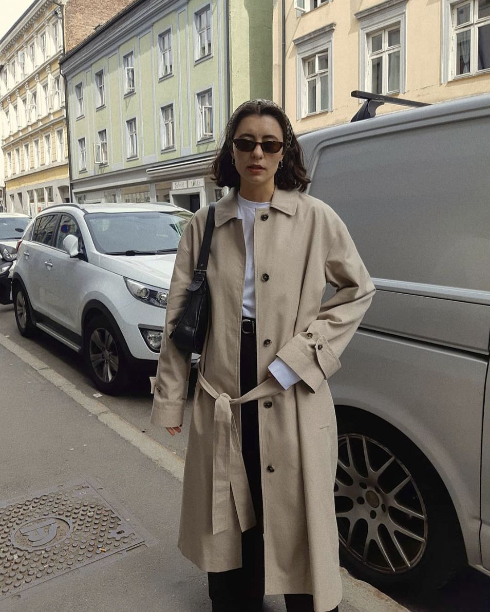 风衣搭配阔腿裤,今秋街拍最潮百搭cp!!!