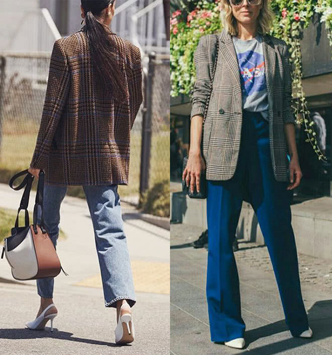 早秋穿什么最好?换一件格纹西装,让你大方美丽又时尚