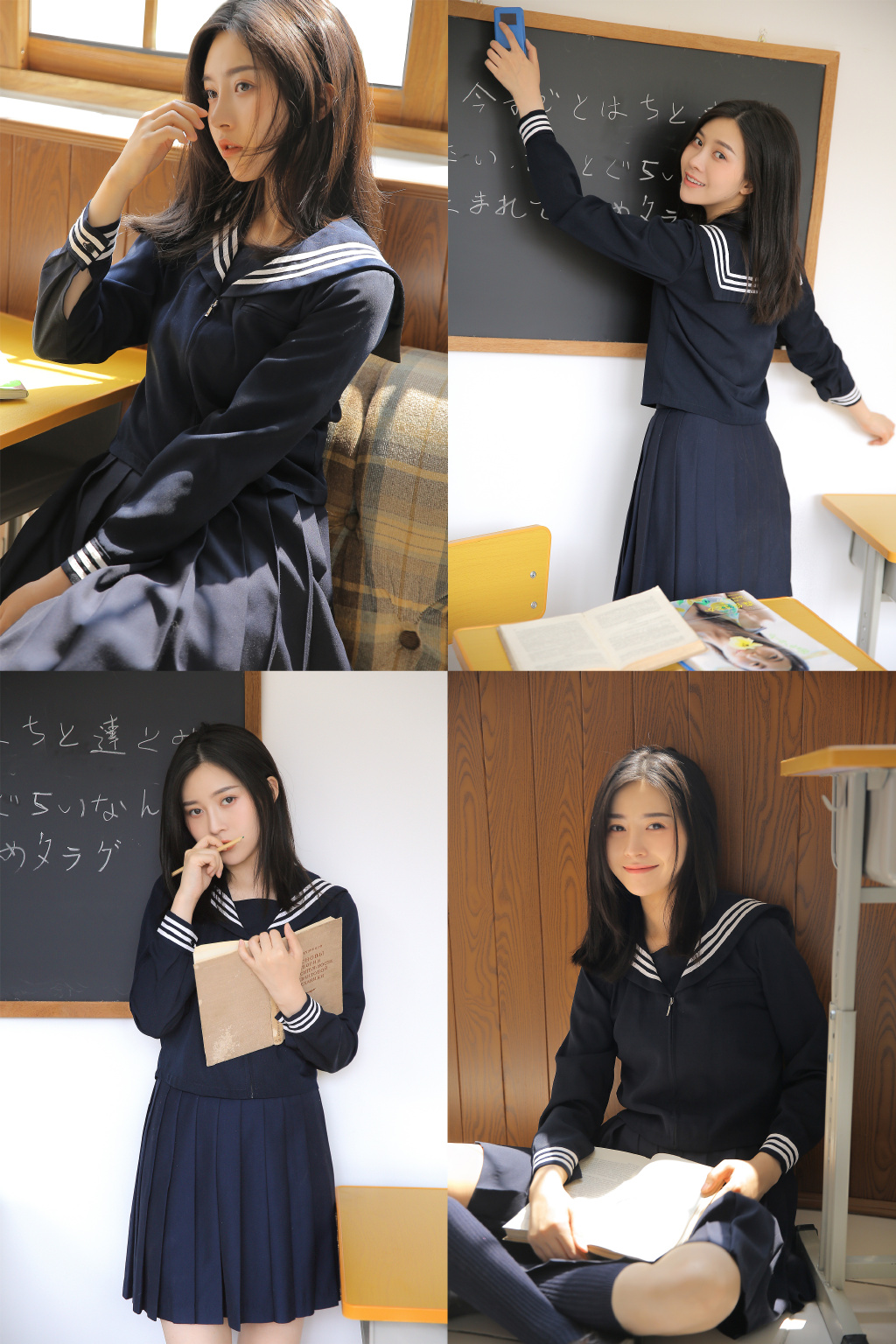 穿JK制服的甜美女生性感写真图片