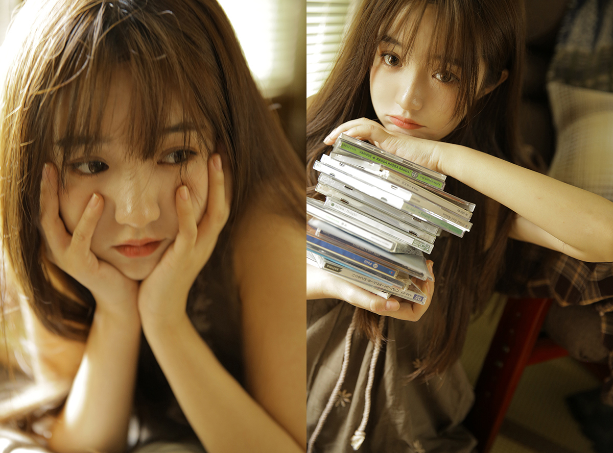 大眼性感撩人的美女懒散风格时尚写真照片