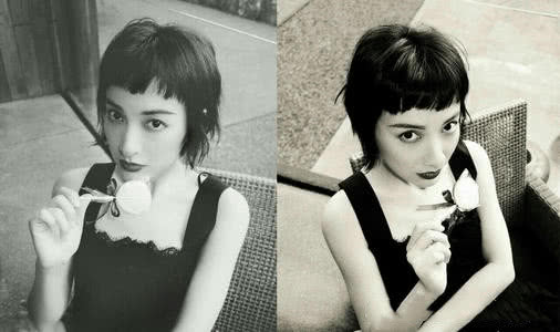 Angelababy赫本风大片油头造型又飒又A，眼神凌厉超迷人