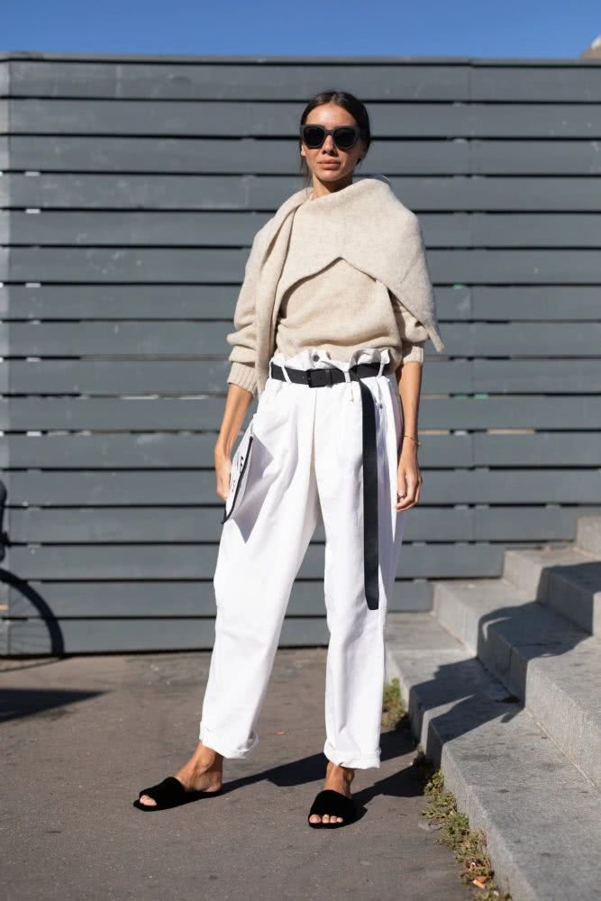 2019秋天回头率超高的纸袋裤火了，显瘦又显高